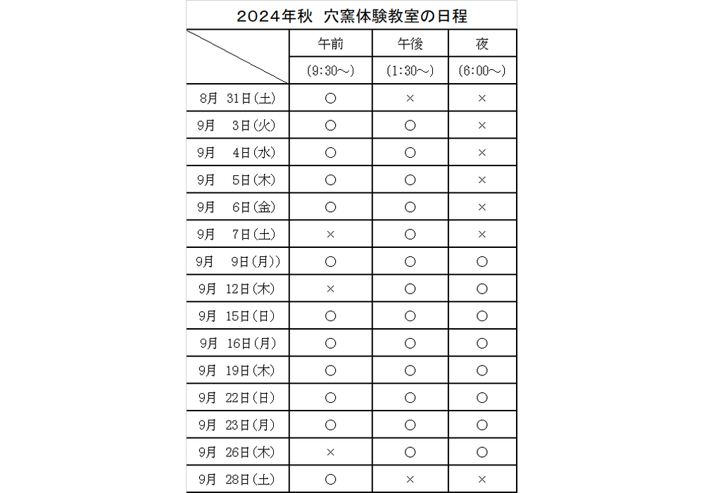 秋の穴窯体験教室